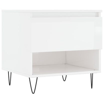 vidaXL Coffee Tables 2 pcs High Gloss White 50x46x50cm Engineered Wood