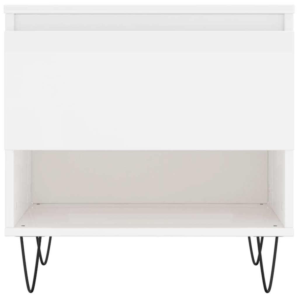 vidaXL Coffee Tables 2 pcs High Gloss White 50x46x50cm Engineered Wood