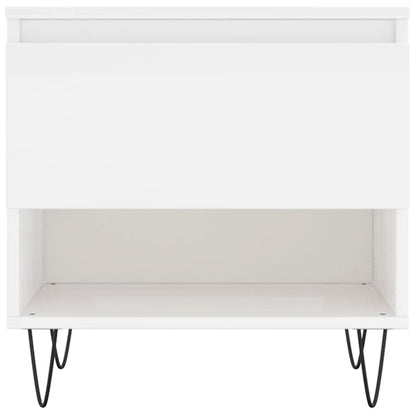 vidaXL Coffee Tables 2 pcs High Gloss White 50x46x50cm Engineered Wood