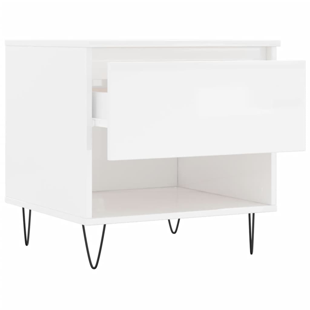 vidaXL Coffee Tables 2 pcs High Gloss White 50x46x50cm Engineered Wood