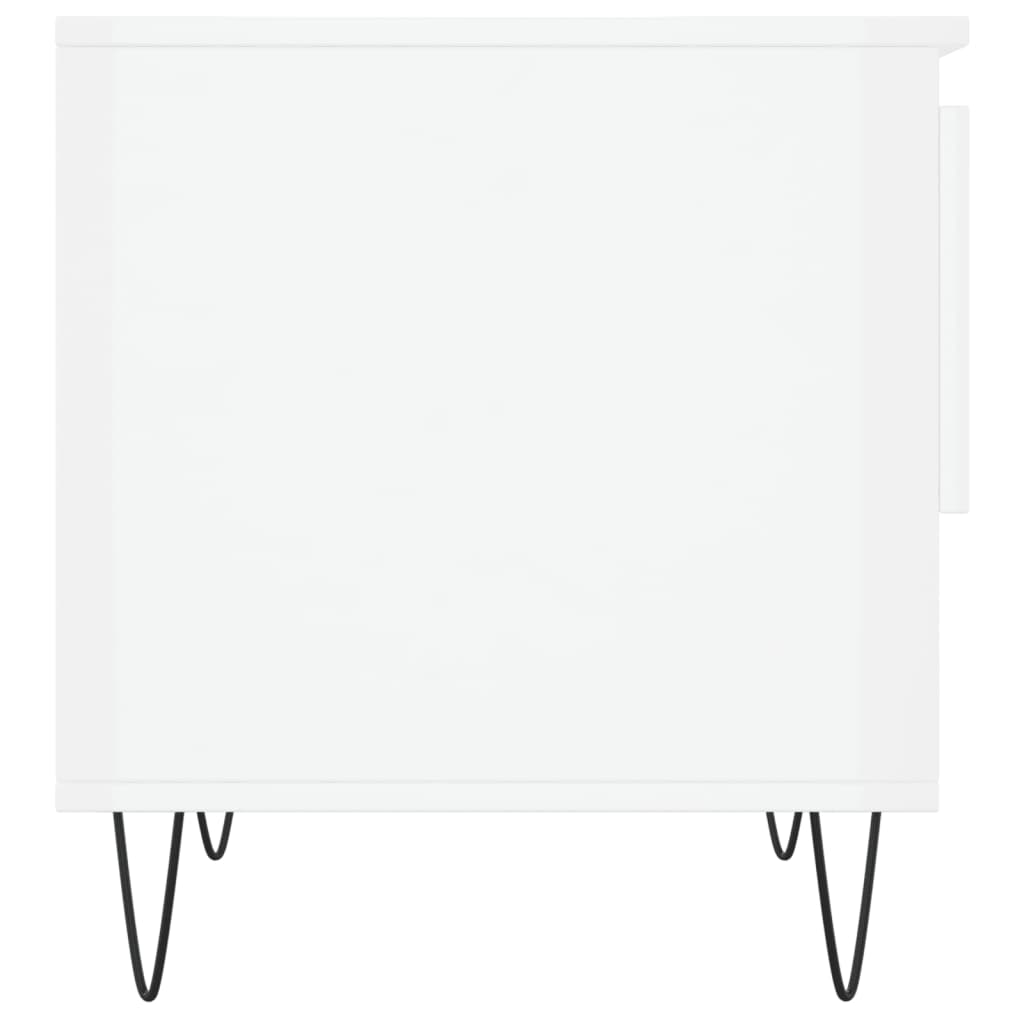 vidaXL Coffee Tables 2 pcs High Gloss White 50x46x50cm Engineered Wood