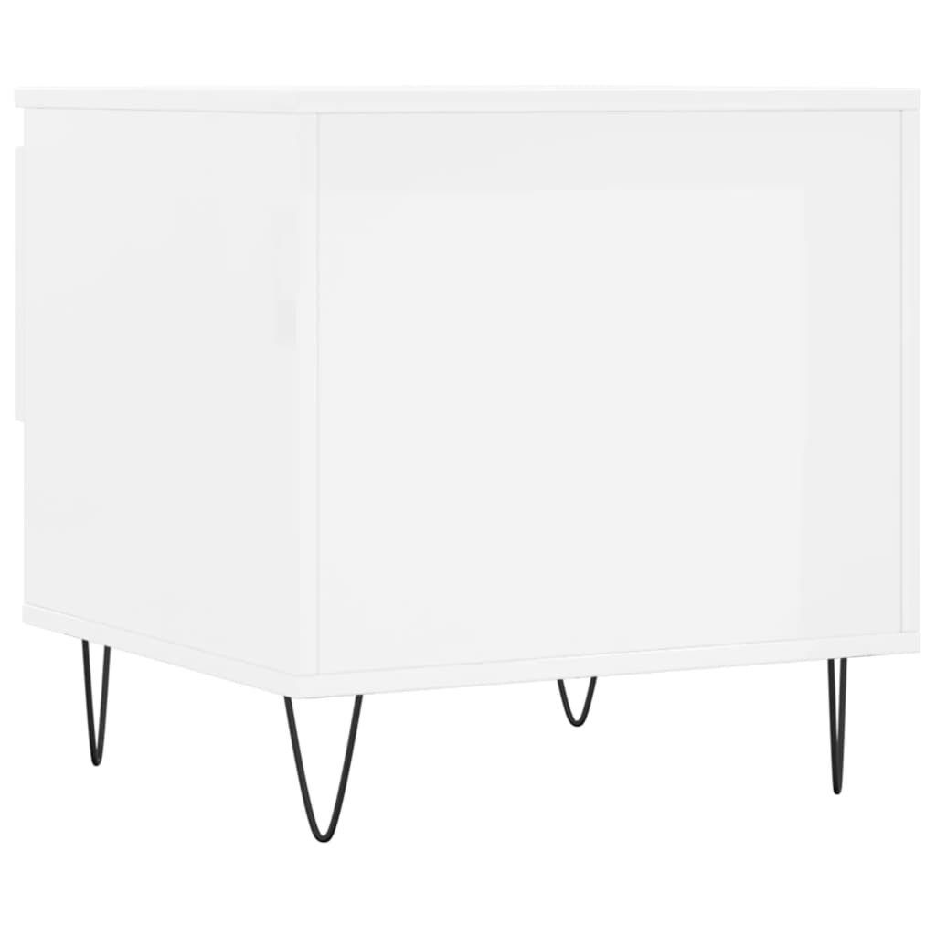 vidaXL Coffee Tables 2 pcs High Gloss White 50x46x50cm Engineered Wood