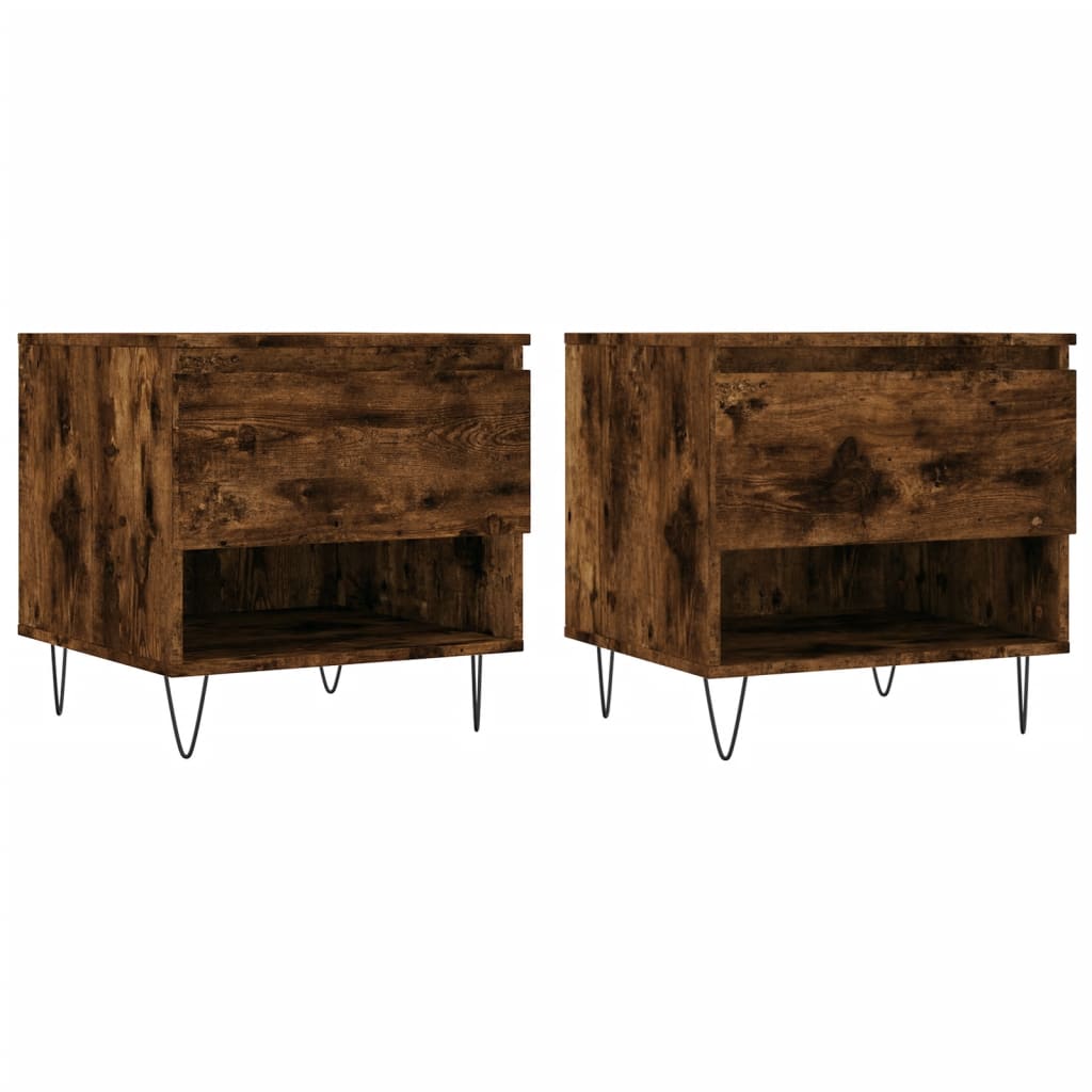 vidaXL Coffee Tables 2 pcs Smoked Oak 50x46x50 cm Engineered Wood