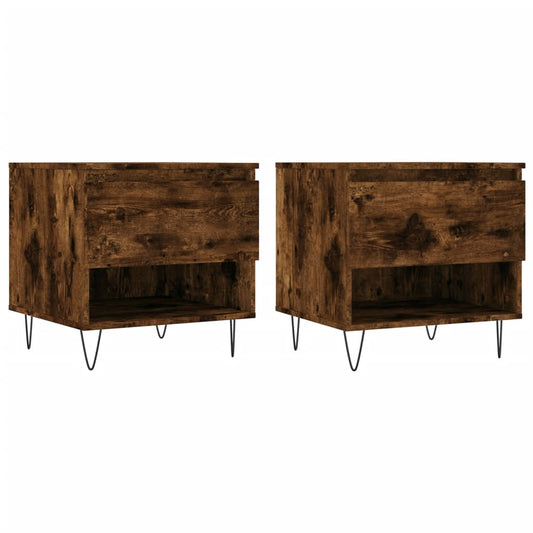 vidaXL Coffee Tables 2 pcs Smoked Oak 50x46x50 cm Engineered Wood