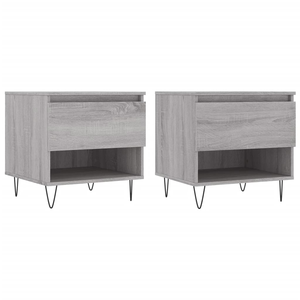 vidaXL Coffee Tables 2 pcs Grey Sonoma 50x46x50 cm Engineered Wood