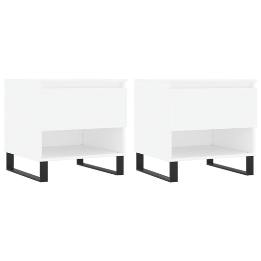 vidaXL Coffee Tables 2 pcs White 50x46x50 cm Engineered Wood