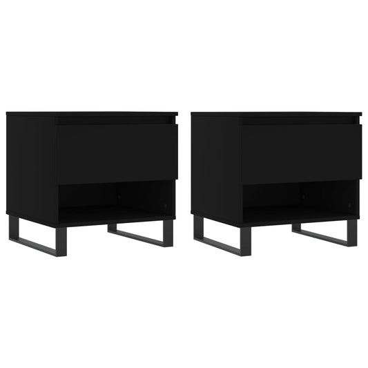 vidaXL Coffee Tables 2 pcs Black 50x46x50 cm Engineered Wood