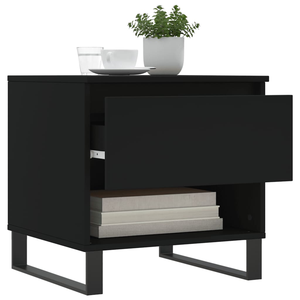 vidaXL Coffee Tables 2 pcs Black 50x46x50 cm Engineered Wood