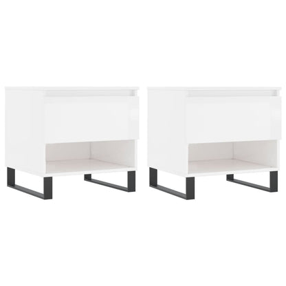 vidaXL Coffee Tables 2 pcs High Gloss White 50x46x50cm Engineered Wood