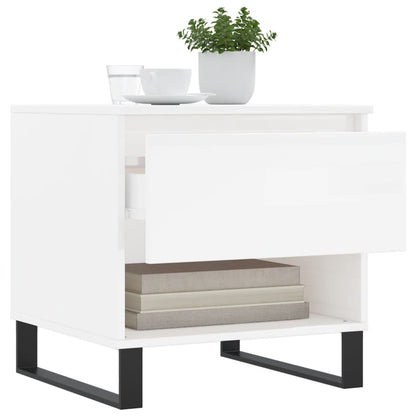 vidaXL Coffee Tables 2 pcs High Gloss White 50x46x50cm Engineered Wood