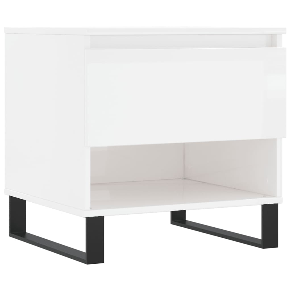 vidaXL Coffee Tables 2 pcs High Gloss White 50x46x50cm Engineered Wood
