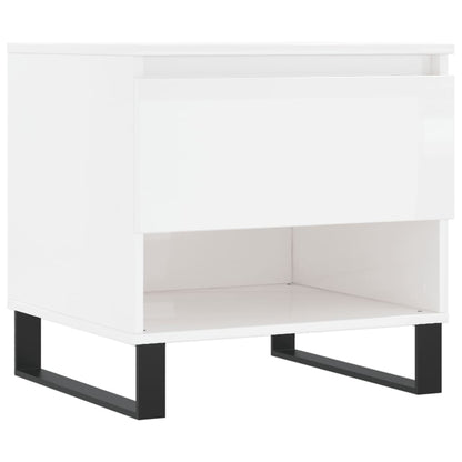 vidaXL Coffee Tables 2 pcs High Gloss White 50x46x50cm Engineered Wood