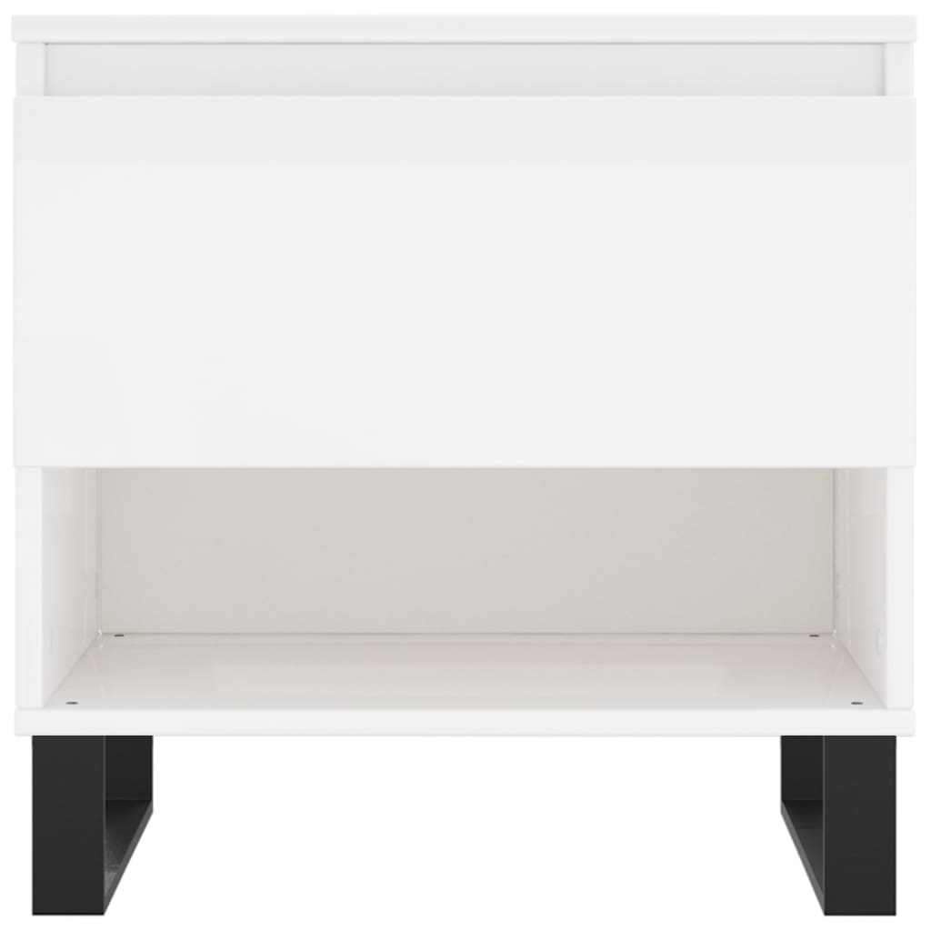 vidaXL Coffee Tables 2 pcs High Gloss White 50x46x50cm Engineered Wood