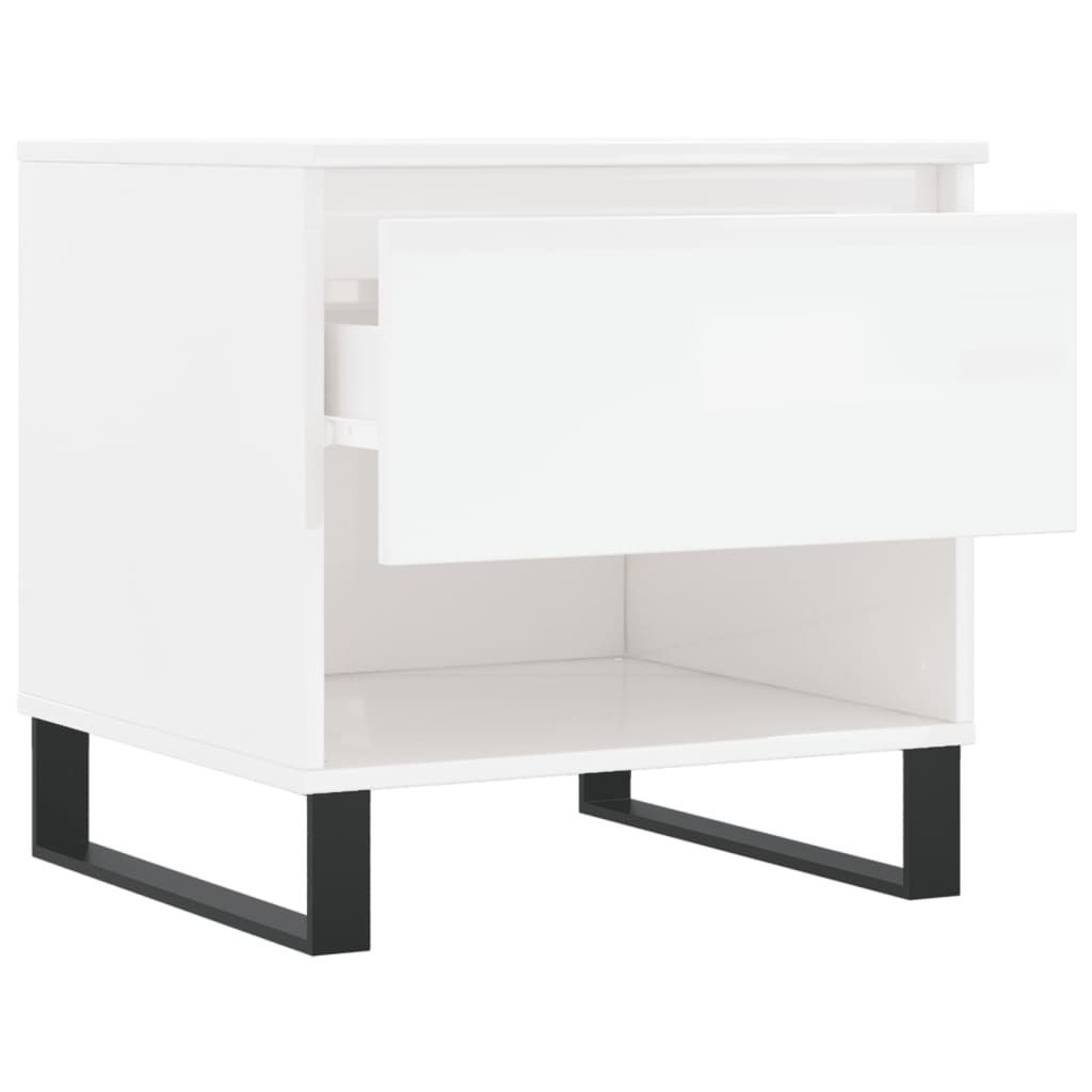 vidaXL Coffee Tables 2 pcs High Gloss White 50x46x50cm Engineered Wood