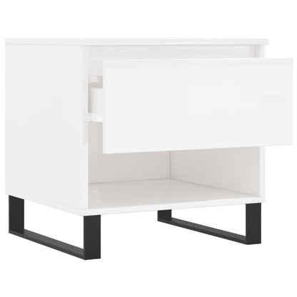 vidaXL Coffee Tables 2 pcs High Gloss White 50x46x50cm Engineered Wood