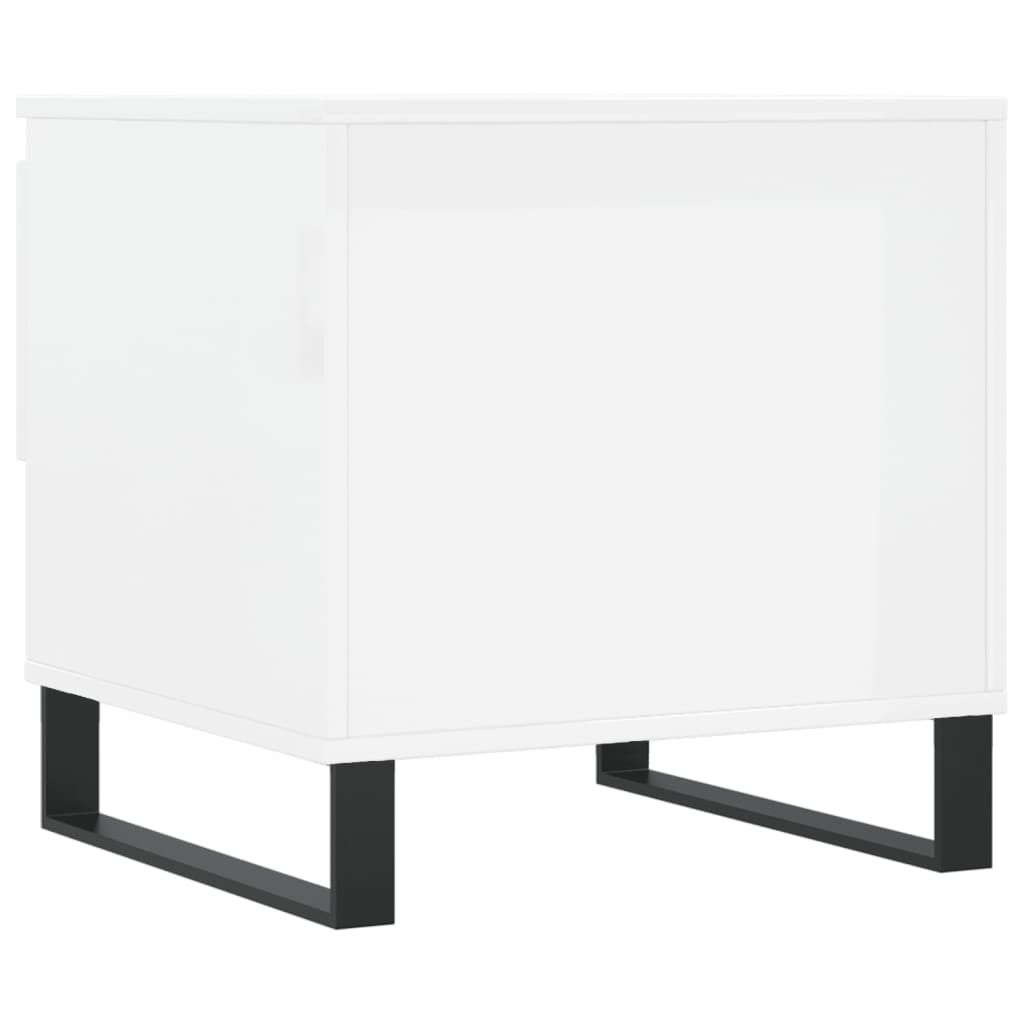 vidaXL Coffee Tables 2 pcs High Gloss White 50x46x50cm Engineered Wood