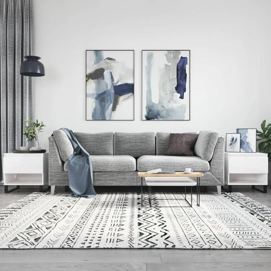 vidaXL Coffee Tables 2 pcs High Gloss White 50x46x50cm Engineered Wood