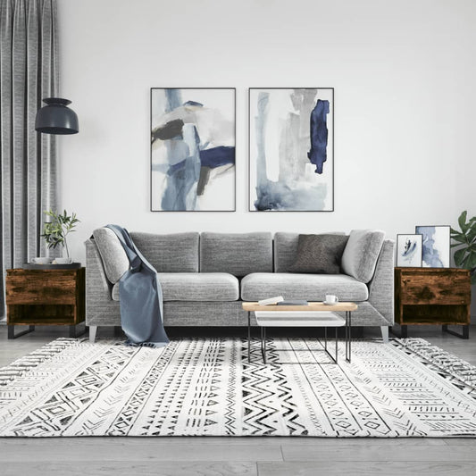 vidaXL Coffee Tables 2 pcs Smoked Oak 50x46x50 cm Engineered Wood