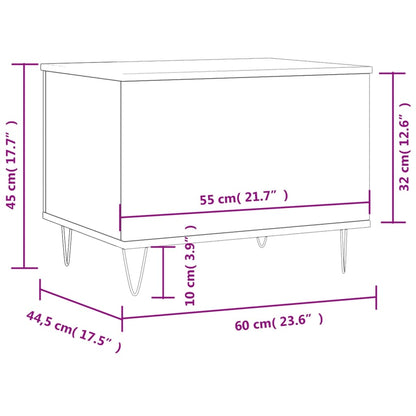 vidaXL Coffee Table Black 60x44.5x45 cm Engineered Wood