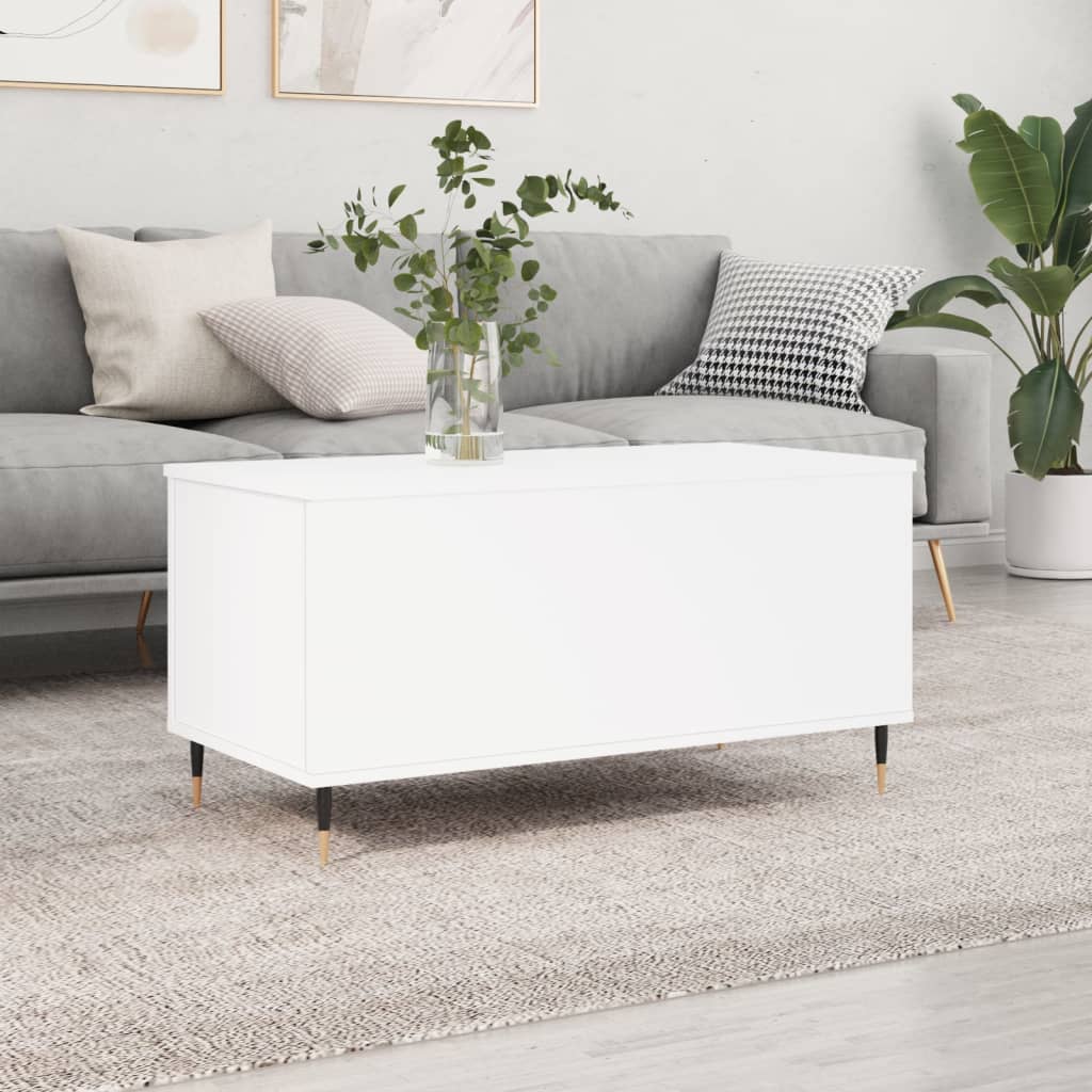 vidaXL Coffee Table White 90x44,5x45 cm Engineered Wood