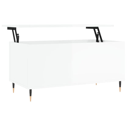 vidaXL Coffee Table High Gloss White 90x44,5x45 cm Engineered Wood