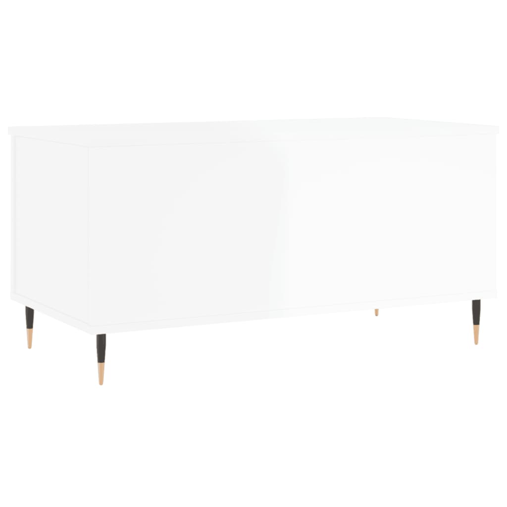 vidaXL Coffee Table High Gloss White 90x44,5x45 cm Engineered Wood