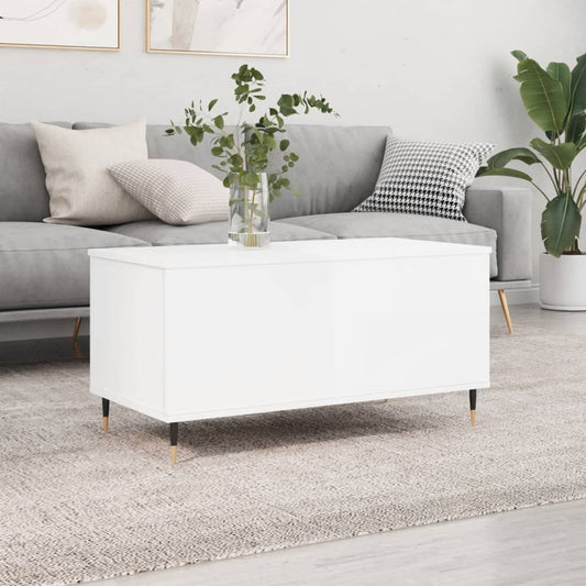 vidaXL Coffee Table High Gloss White 90x44,5x45 cm Engineered Wood