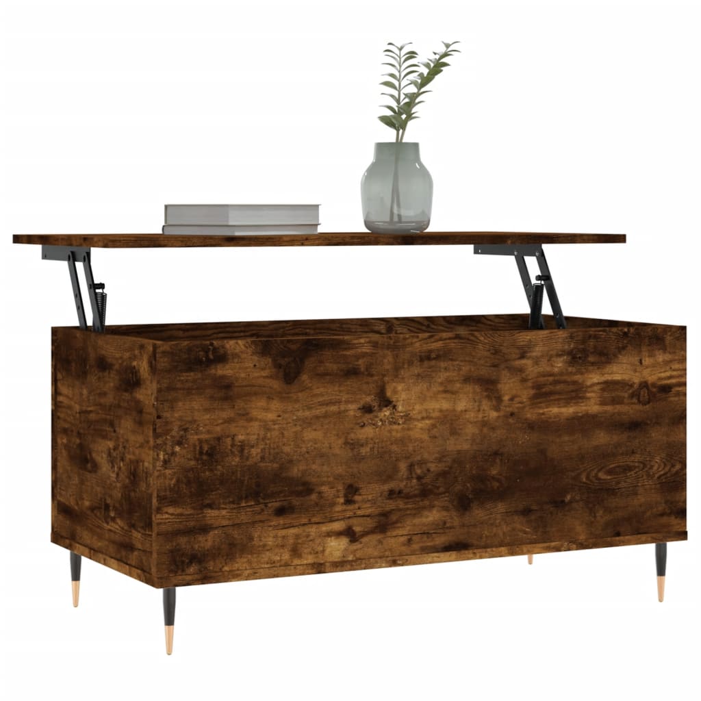 vidaXL Coffee Table Smoked Oak 90x44,5x45 cm Engineered Wood