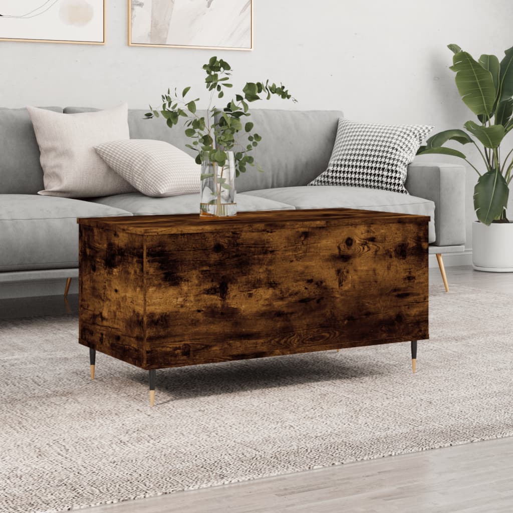 vidaXL Coffee Table Smoked Oak 90x44,5x45 cm Engineered Wood