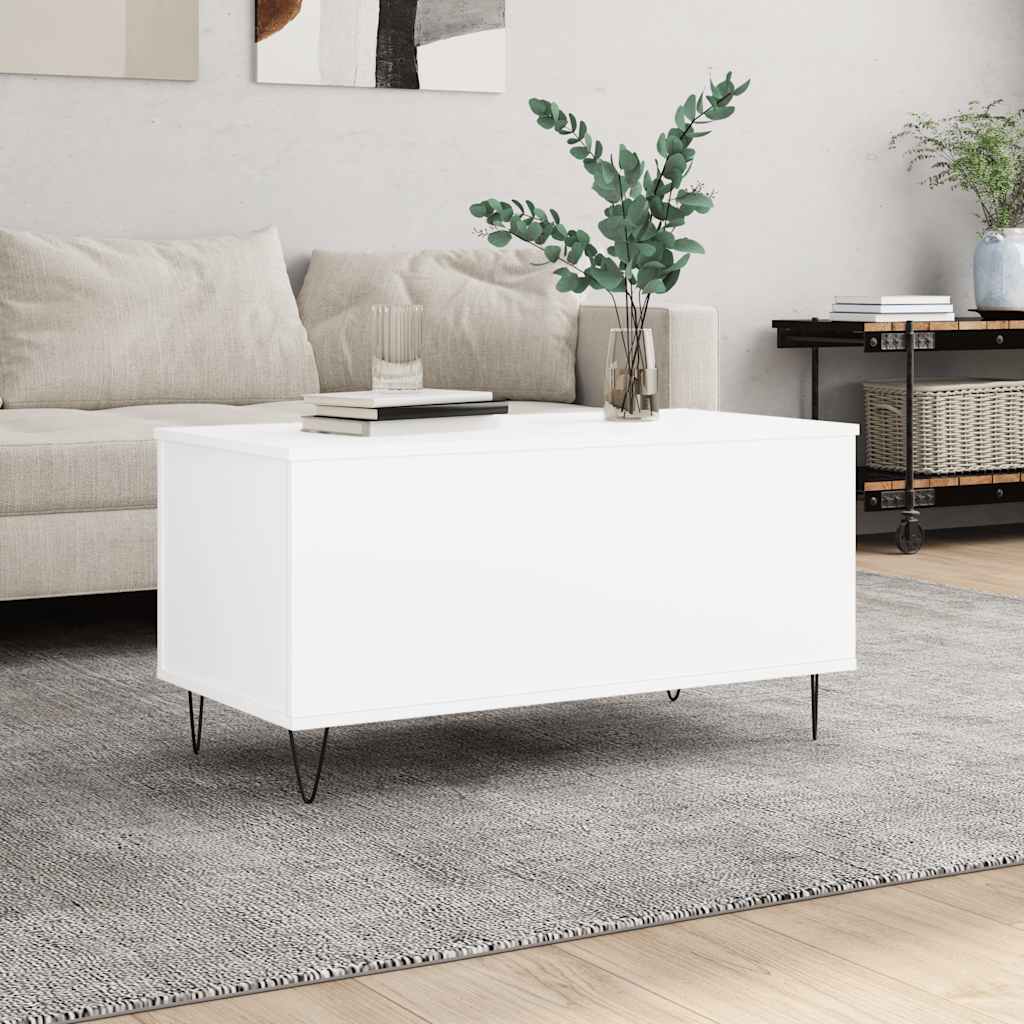 vidaXL Coffee Table White 90x44.5x45 cm Engineered Wood