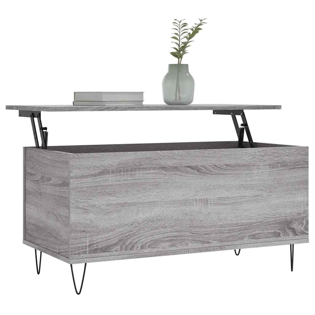 vidaXL Coffee Table Grey Sonoma 90x44,5x45 cm Engineered Wood