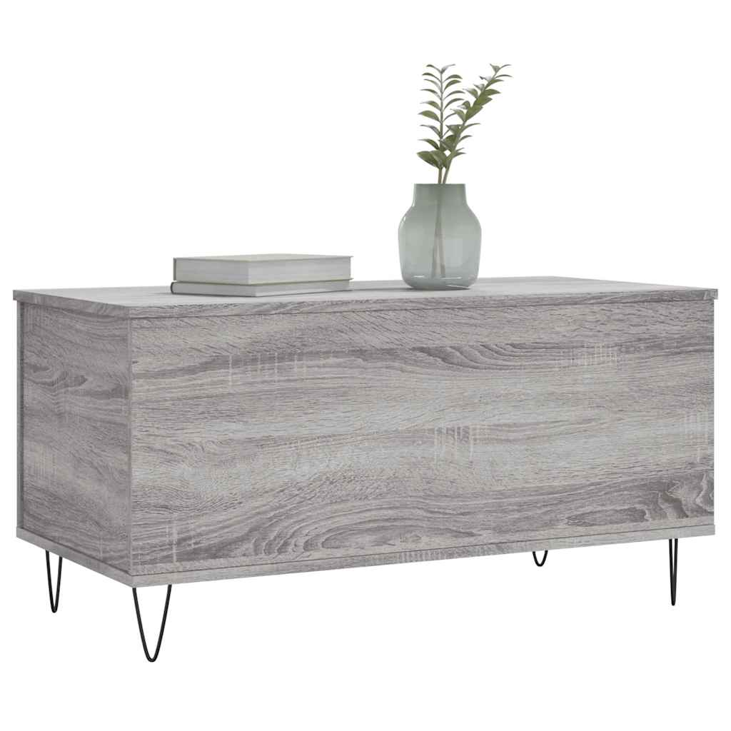 vidaXL Coffee Table Grey Sonoma 90x44,5x45 cm Engineered Wood