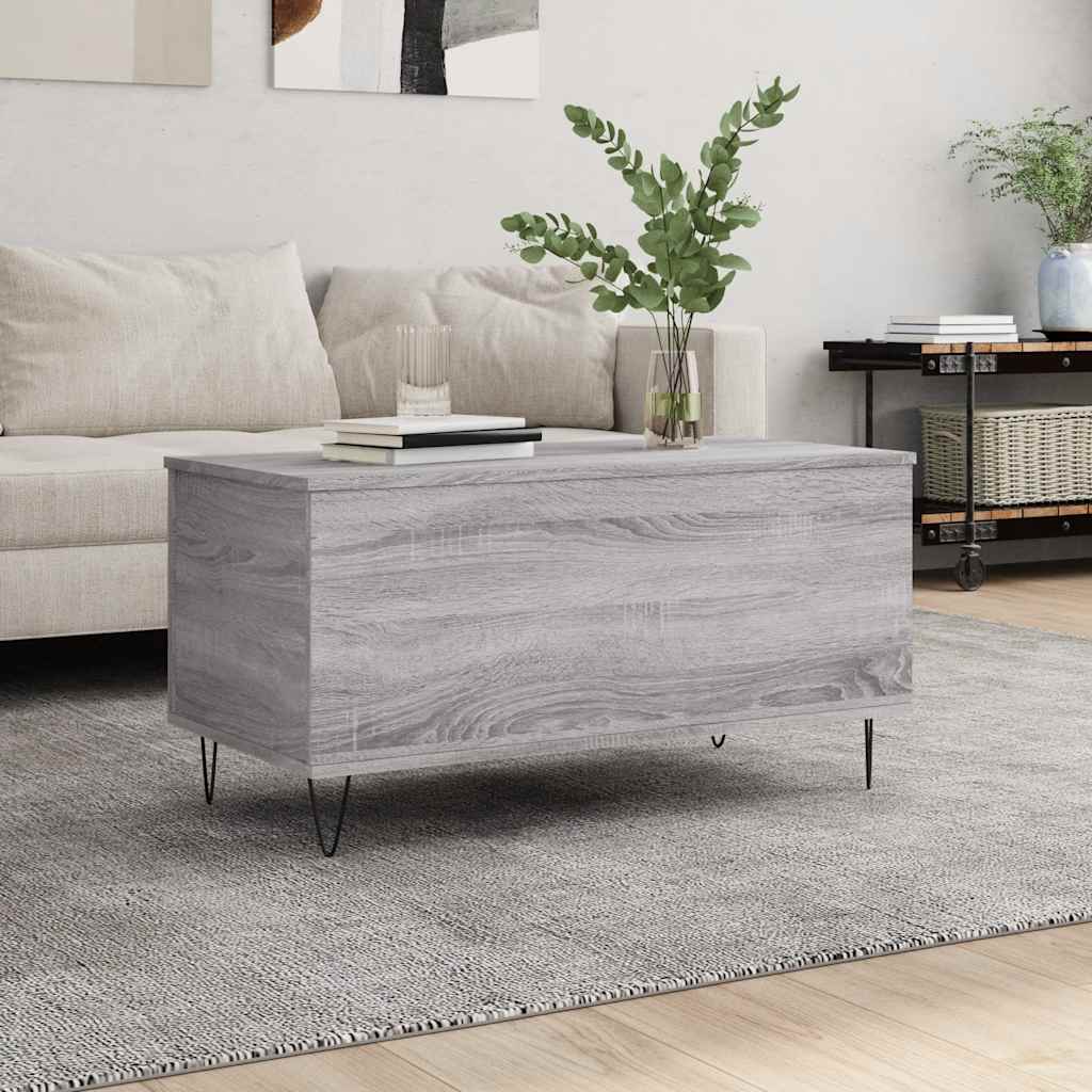 vidaXL Coffee Table Grey Sonoma 90x44,5x45 cm Engineered Wood