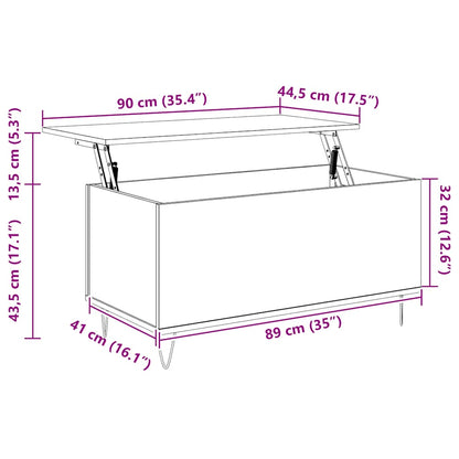 vidaXL Coffee Table Brown Oak 90x44.5x45 cm Engineered Wood