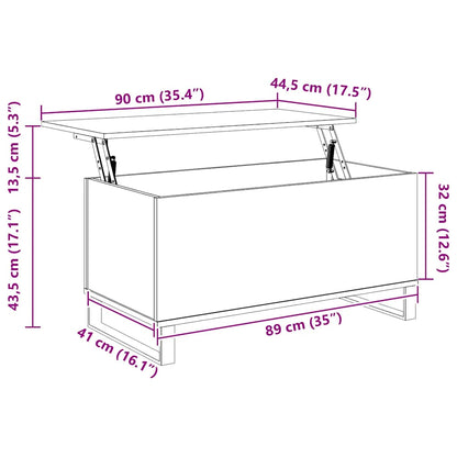 vidaXL Coffee Table Black 90x44,5x45 cm Engineered Wood