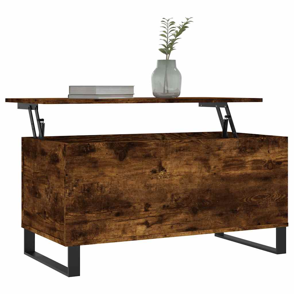 vidaXL Coffee Table Smoked Oak 90x44,5x45 cm Engineered Wood
