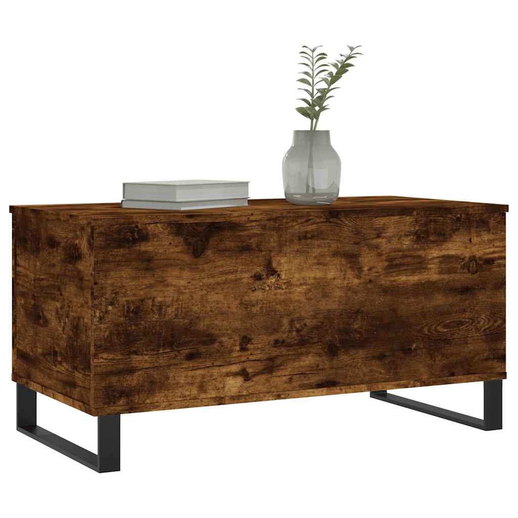 vidaXL Coffee Table Smoked Oak 90x44,5x45 cm Engineered Wood