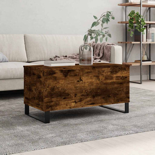 vidaXL Coffee Table Smoked Oak 90x44,5x45 cm Engineered Wood