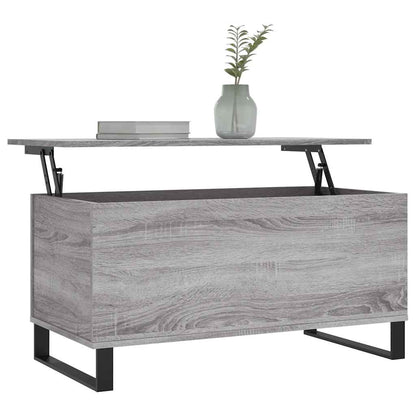 vidaXL Coffee Table Grey Sonoma 90x44,5x45 cm Engineered Wood