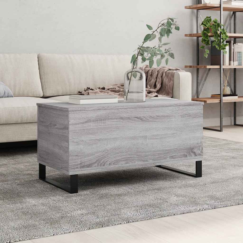vidaXL Coffee Table Grey Sonoma 90x44,5x45 cm Engineered Wood