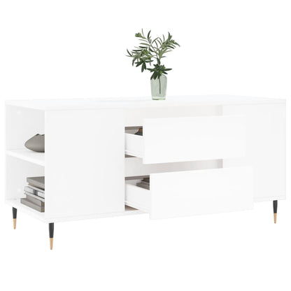 vidaXL Coffee Table White 102x44,5x50 cm Engineered Wood