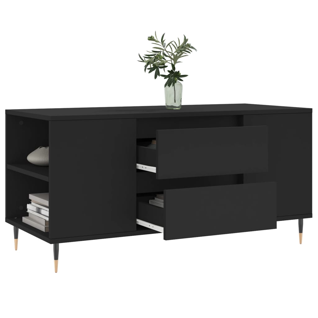 vidaXL Coffee Table Black 102x44.5x50 cm Engineered Wood