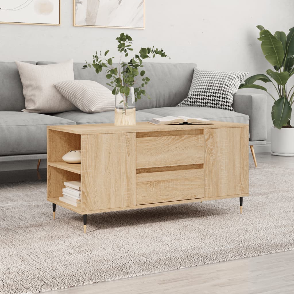 vidaXL Coffee Table Sonoma Oak 102x44,5x50 cm Engineered Wood