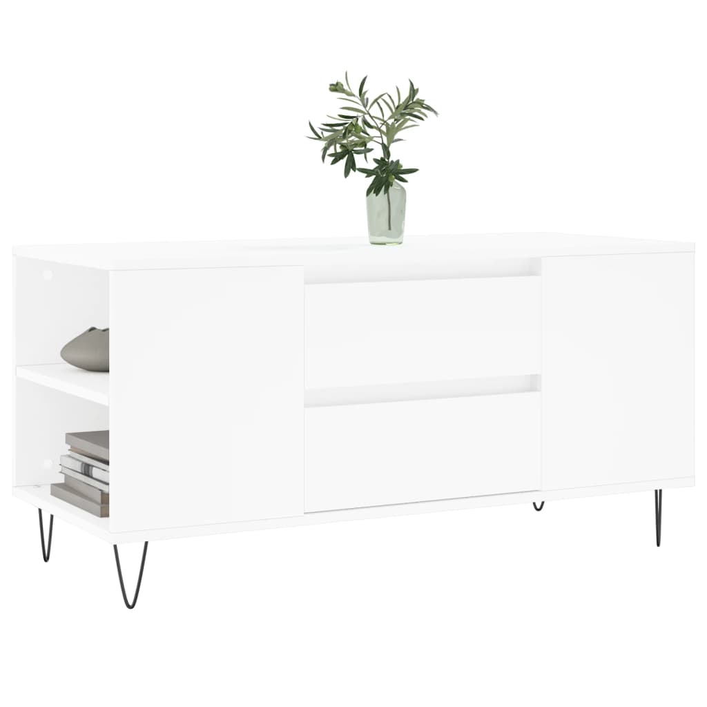 vidaXL Coffee Table White 102x44.5x50 cm Engineered Wood