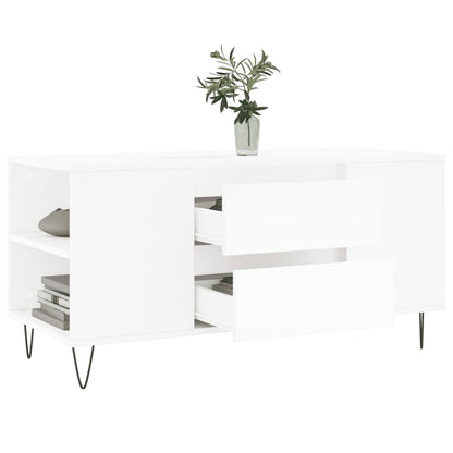 vidaXL Coffee Table White 102x44.5x50 cm Engineered Wood