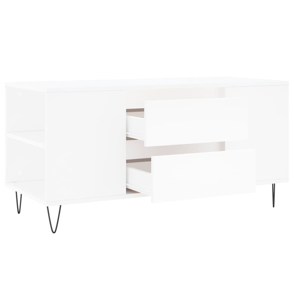vidaXL Coffee Table White 102x44.5x50 cm Engineered Wood