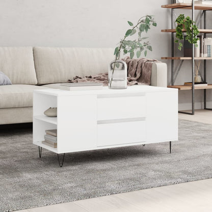 vidaXL Coffee Table White 102x44.5x50 cm Engineered Wood