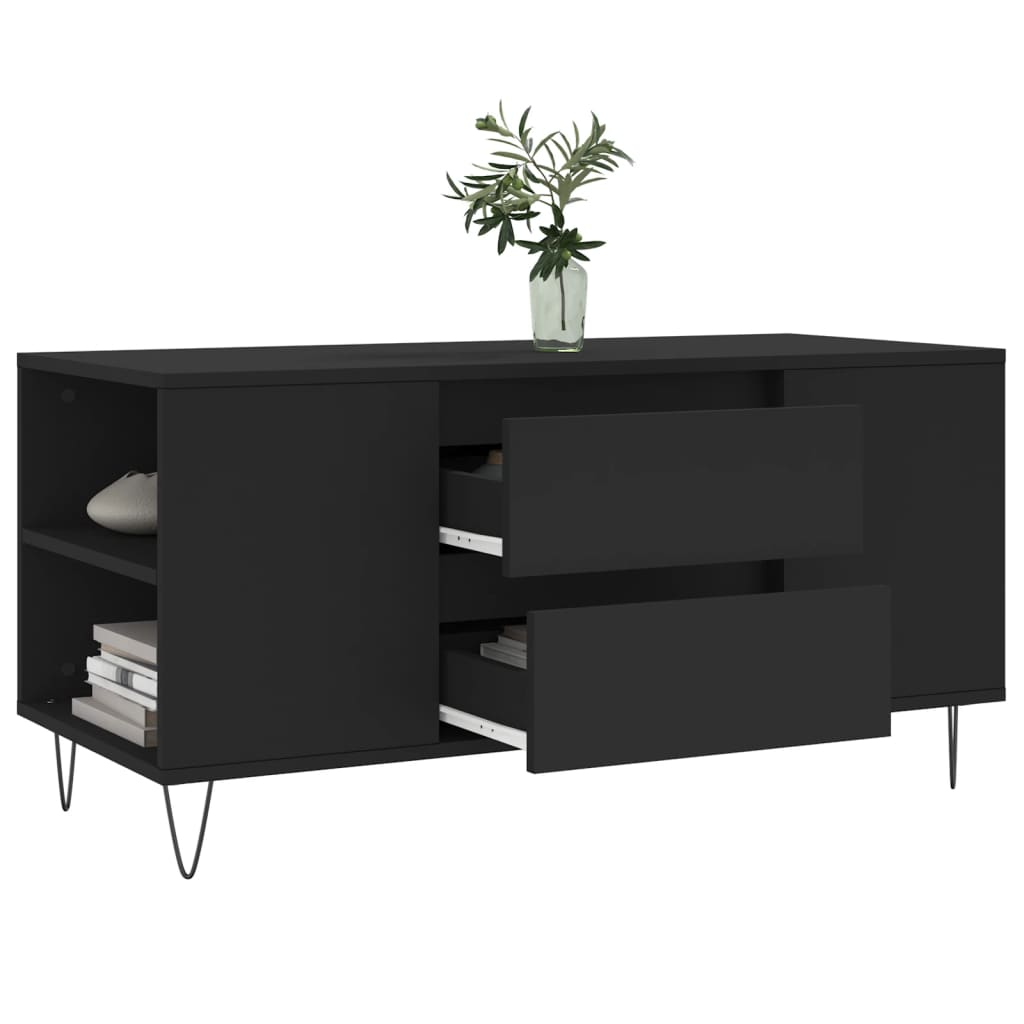 vidaXL Coffee Table Black 102x44.5x50 cm Engineered Wood