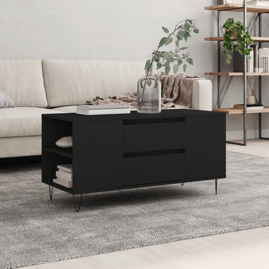 vidaXL Coffee Table Black 102x44,5x50 cm Engineered Wood