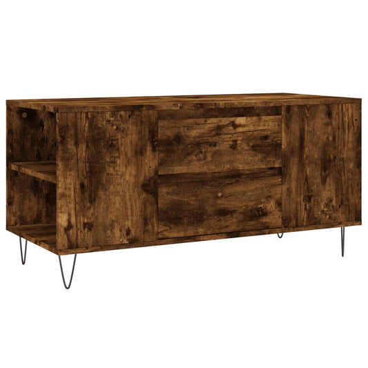 vidaXL Coffee Table Smoked Oak 102x44.5x50 cm Engineered Wood